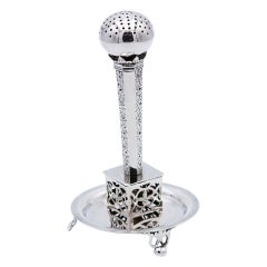 Silver ball-shaped toothpick holder