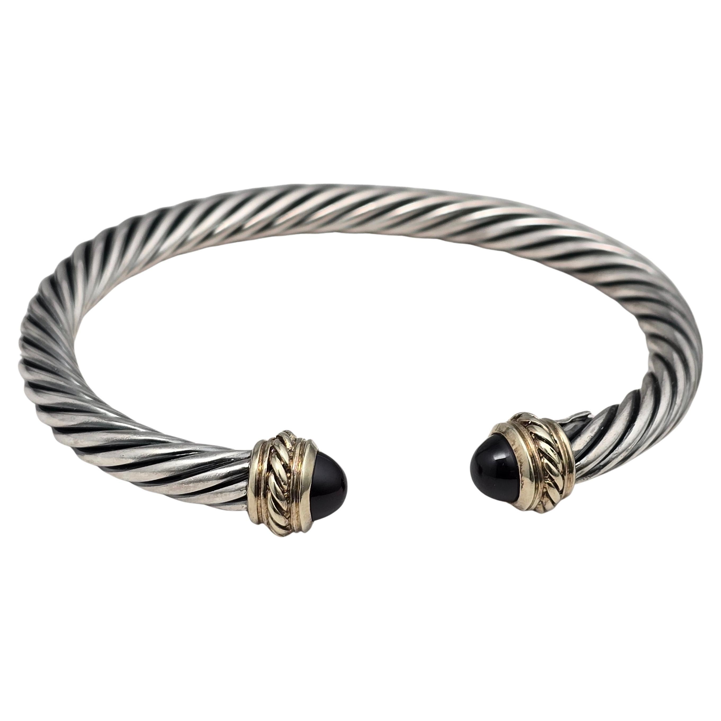 Pulsera brazalete de plata con granate 14KT oro y plata en venta