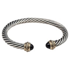 Bracelet en argent avec grenat 14KT or et argent