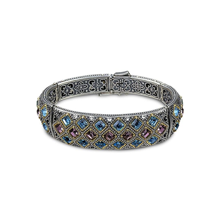 Silver Bangle Bracelet with Swarovski Crystals, Dimitrios Exclusive B105  For Sale at 1stDibs | silver swarovski bangle, swarovski bangle bracelet,  silver bangle with swarovski crystals