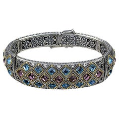 Silver Bangle Bracelet with Swarovski Crystals, Dimitrios Exclusive B105