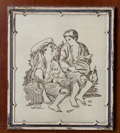 Silver - 'Bartolomé Esteban Murillom' silver plaque
