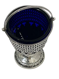 Silver Basket with Blue Glass, by Richard Morton & Co, Sheffield, 1776