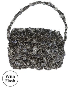 Silver Beaded Bag by Daniel Swarovski
