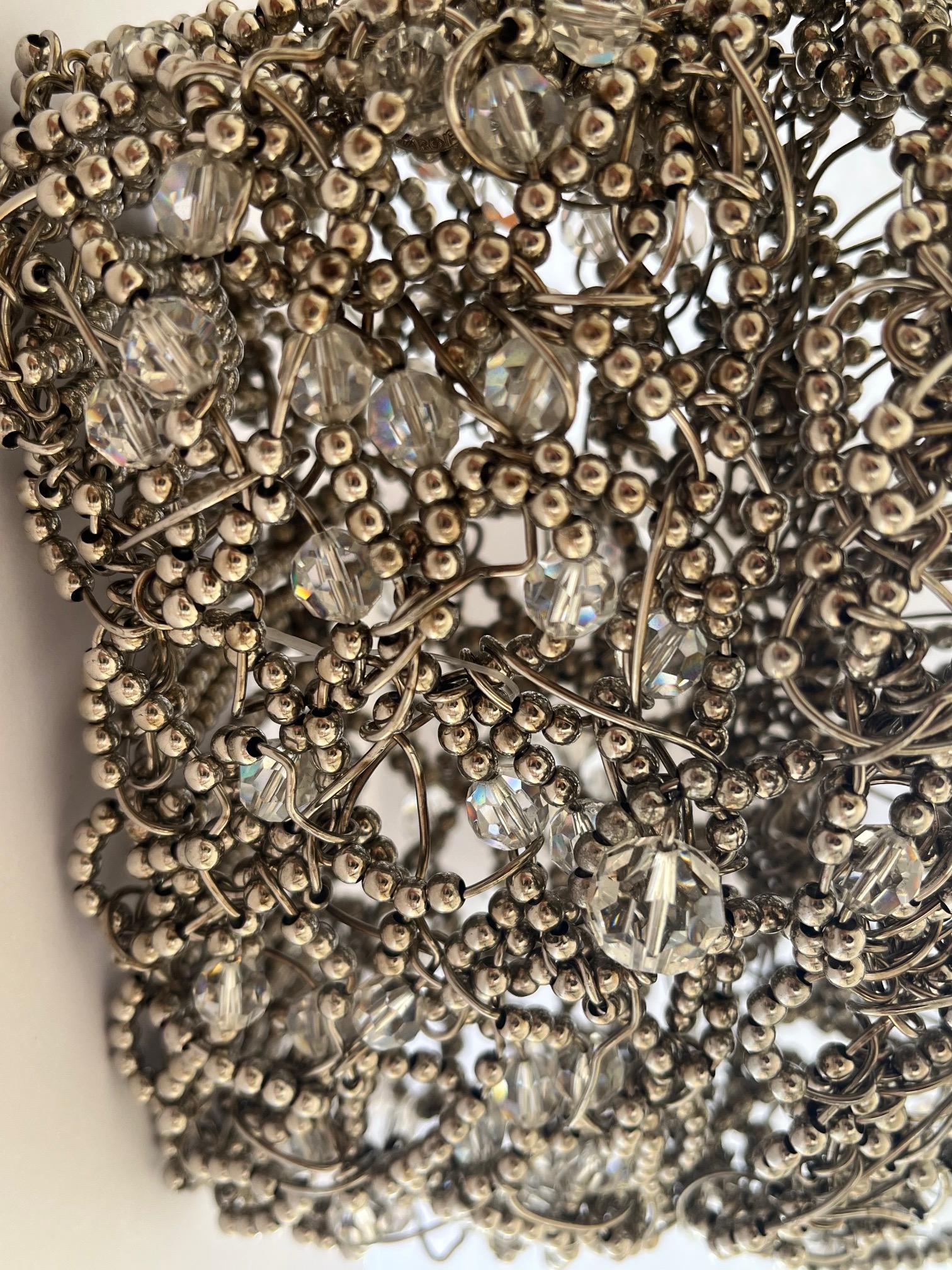 Black Silver Beaded Bag by Daniel Swarovski For Sale