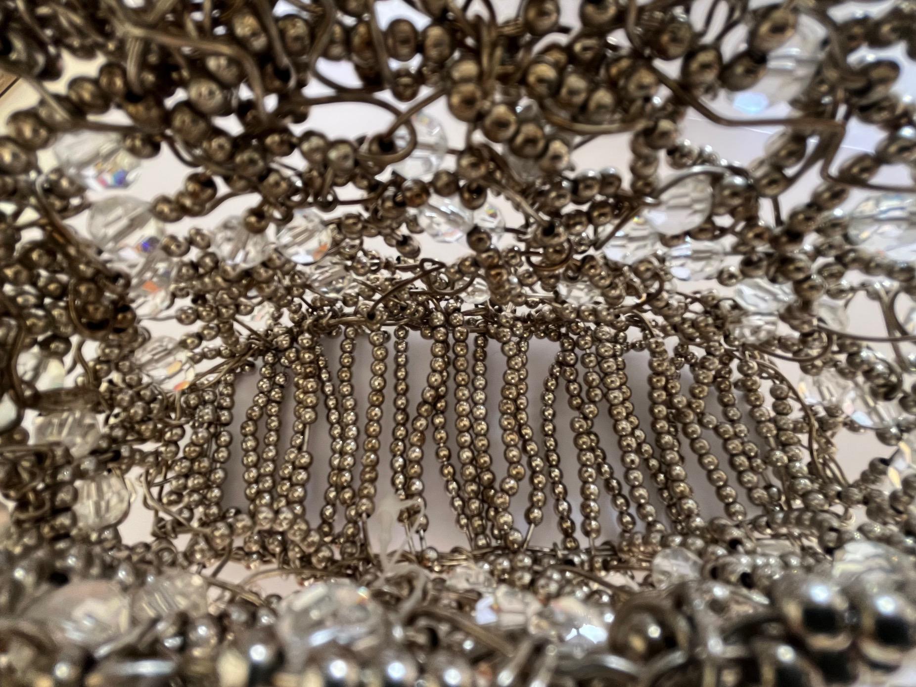 Women's Silver Beaded Bag by Daniel Swarovski For Sale