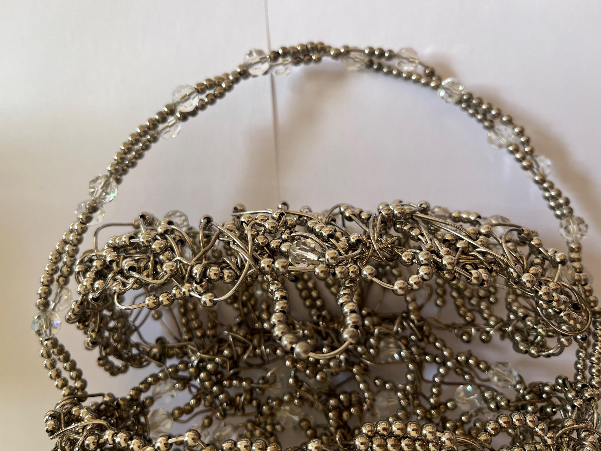 Silver Beaded Bag by Daniel Swarovski For Sale 1