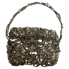 Silver Beaded Bag by Daniel Swarovski