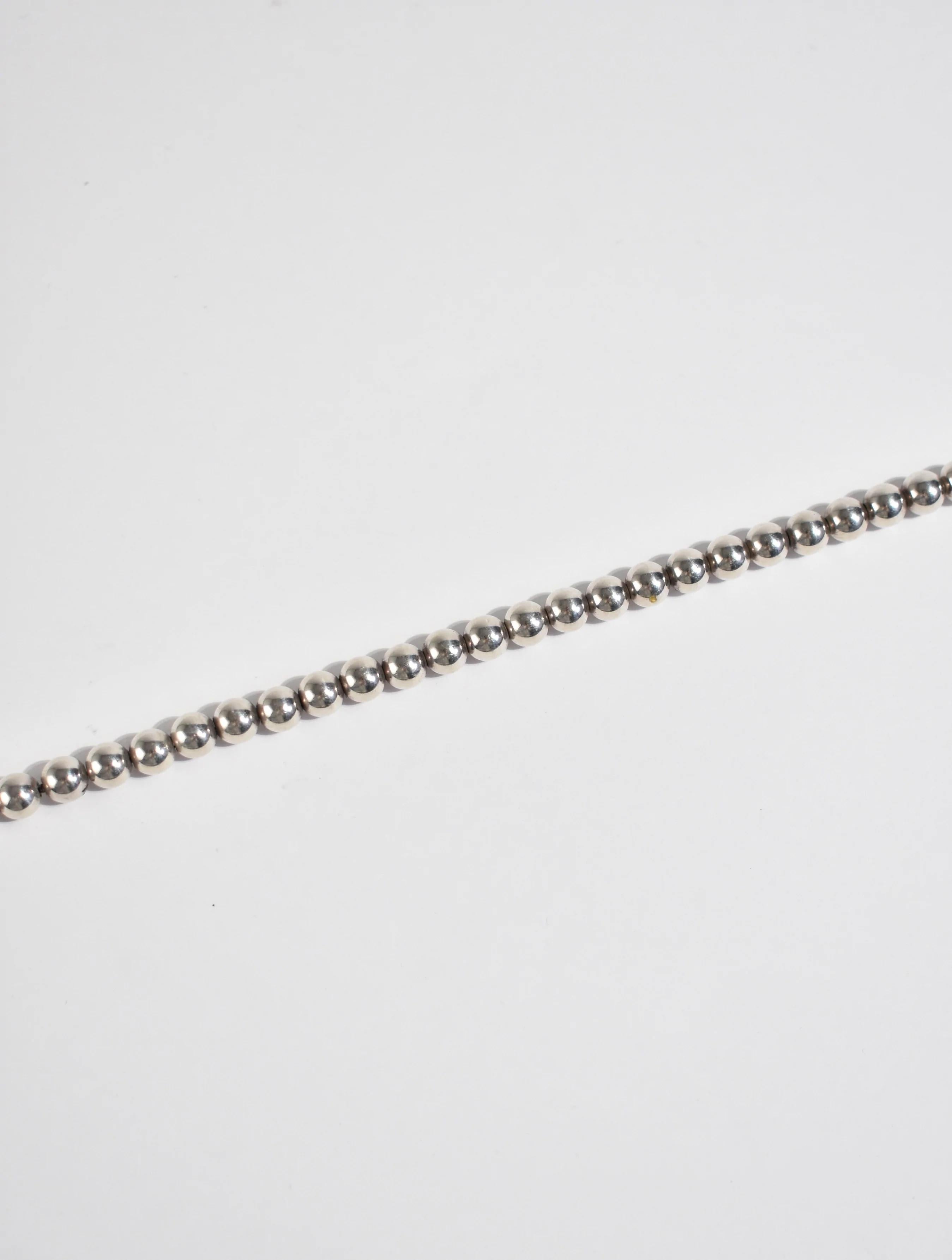 Silver Beaded Bracelet In Good Condition In Richmond, VA