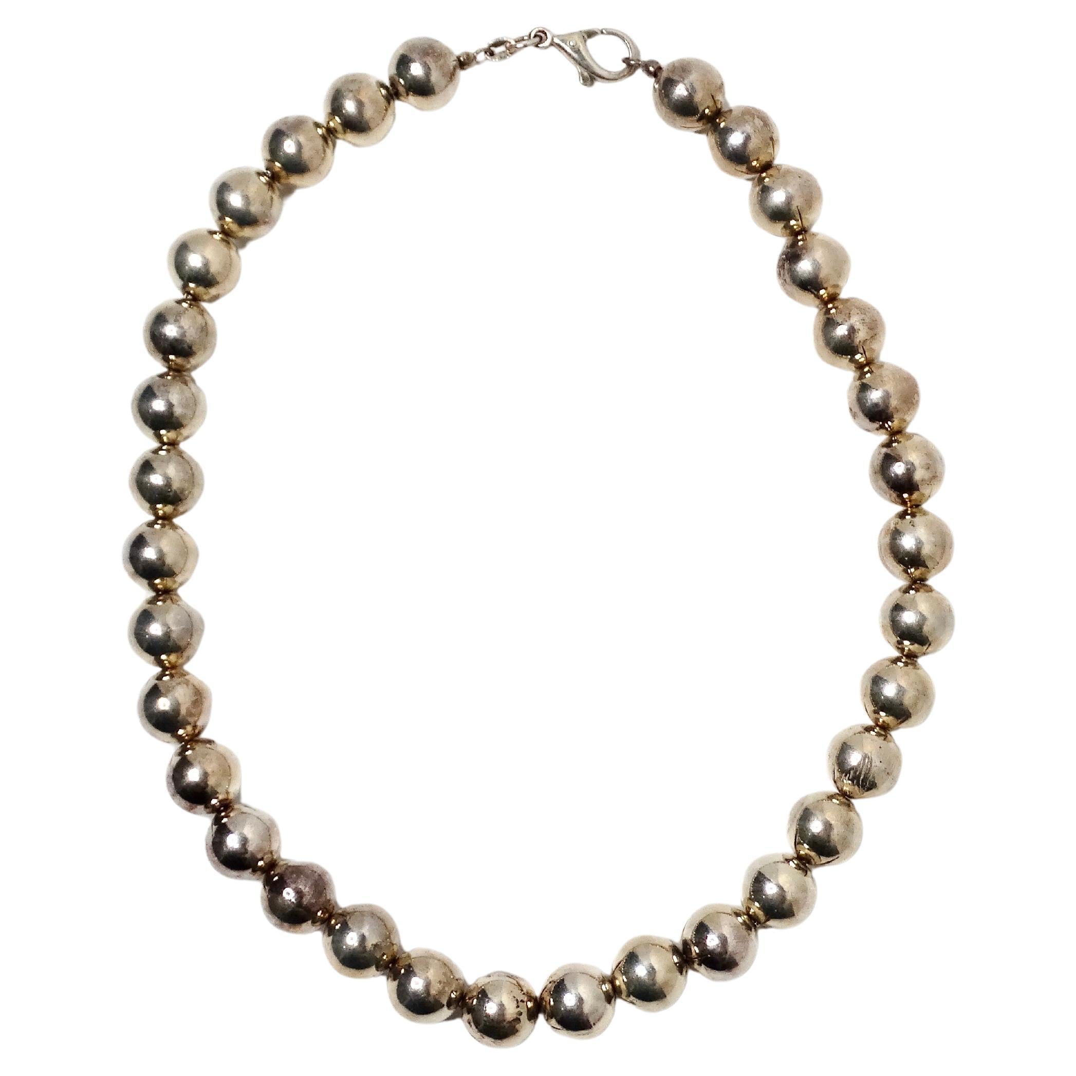 Collana di perline in argento