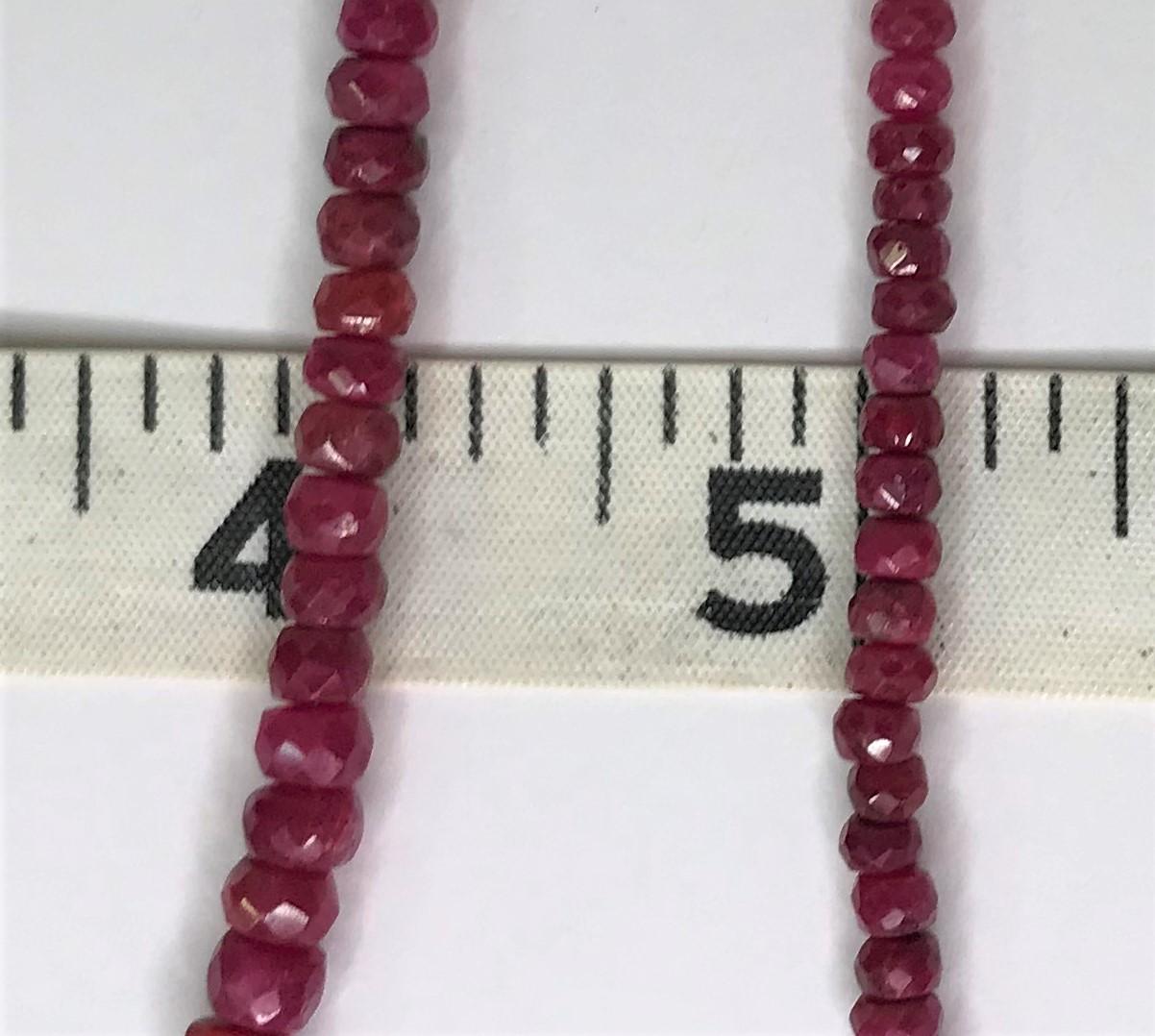 Silver Beaded Ruby Necklace 1