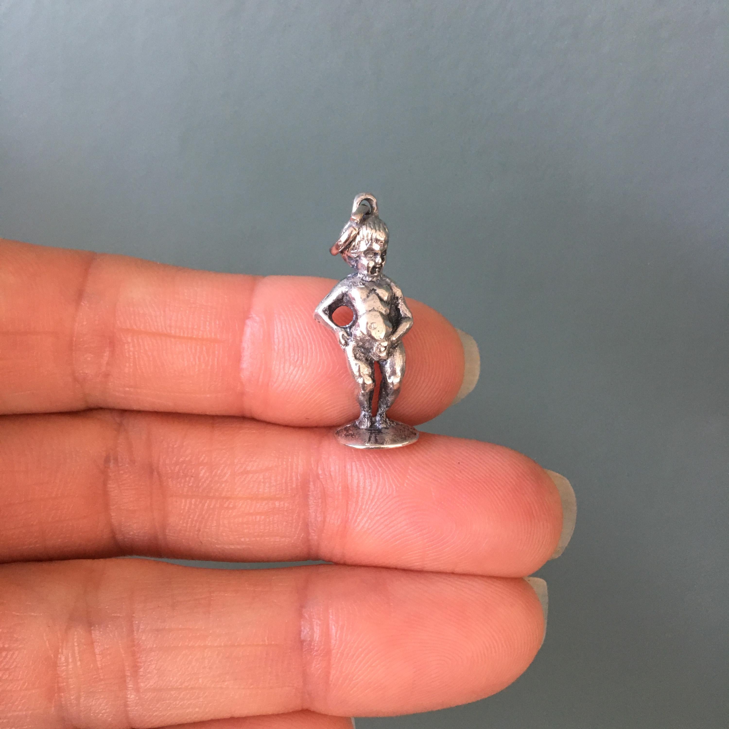 Belgische Manneken Pis-Silber-Charm-Anhänger 3