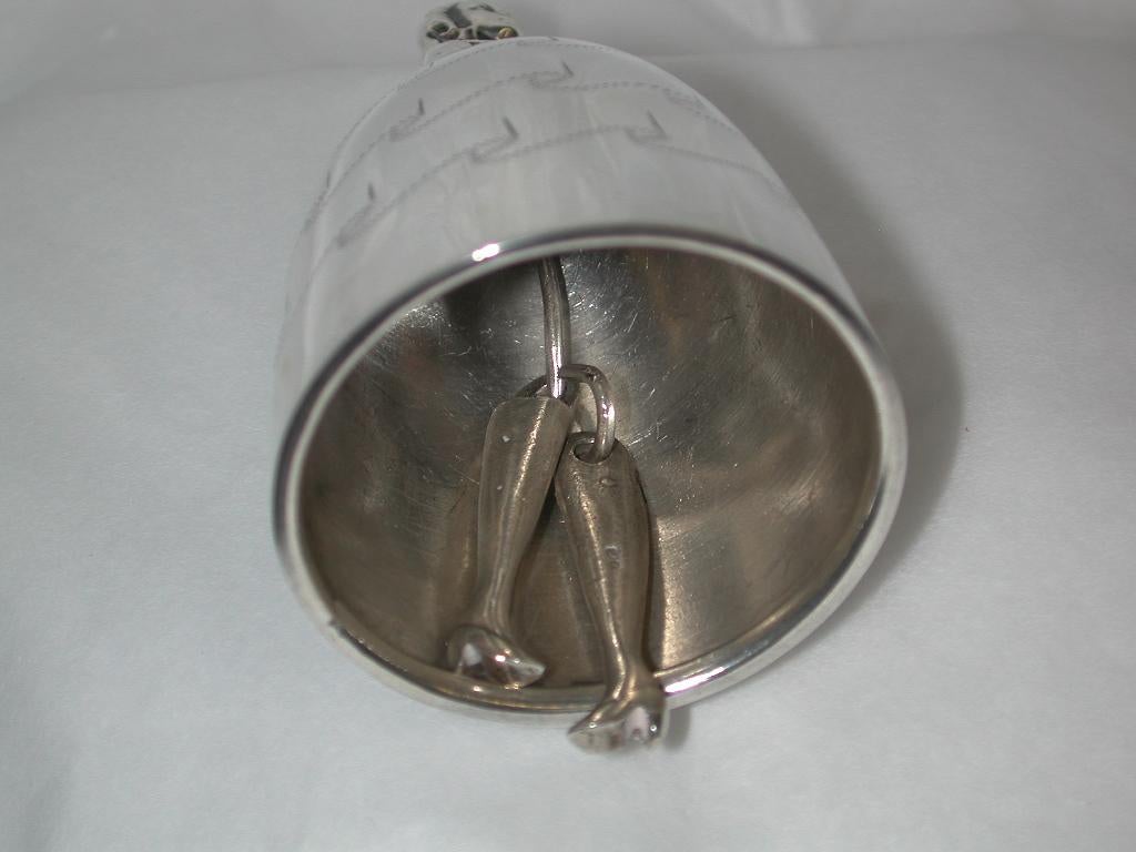 British Silver Bell in the Shape of a Lady in a Crinoline Dress, 1923