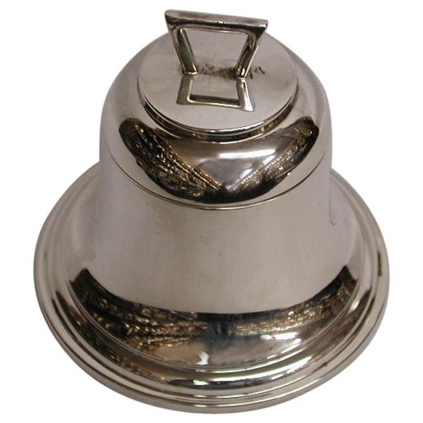 Silver Bell Shaped Inkstand Dated 1921, Birmingham, A & J Zimmerman