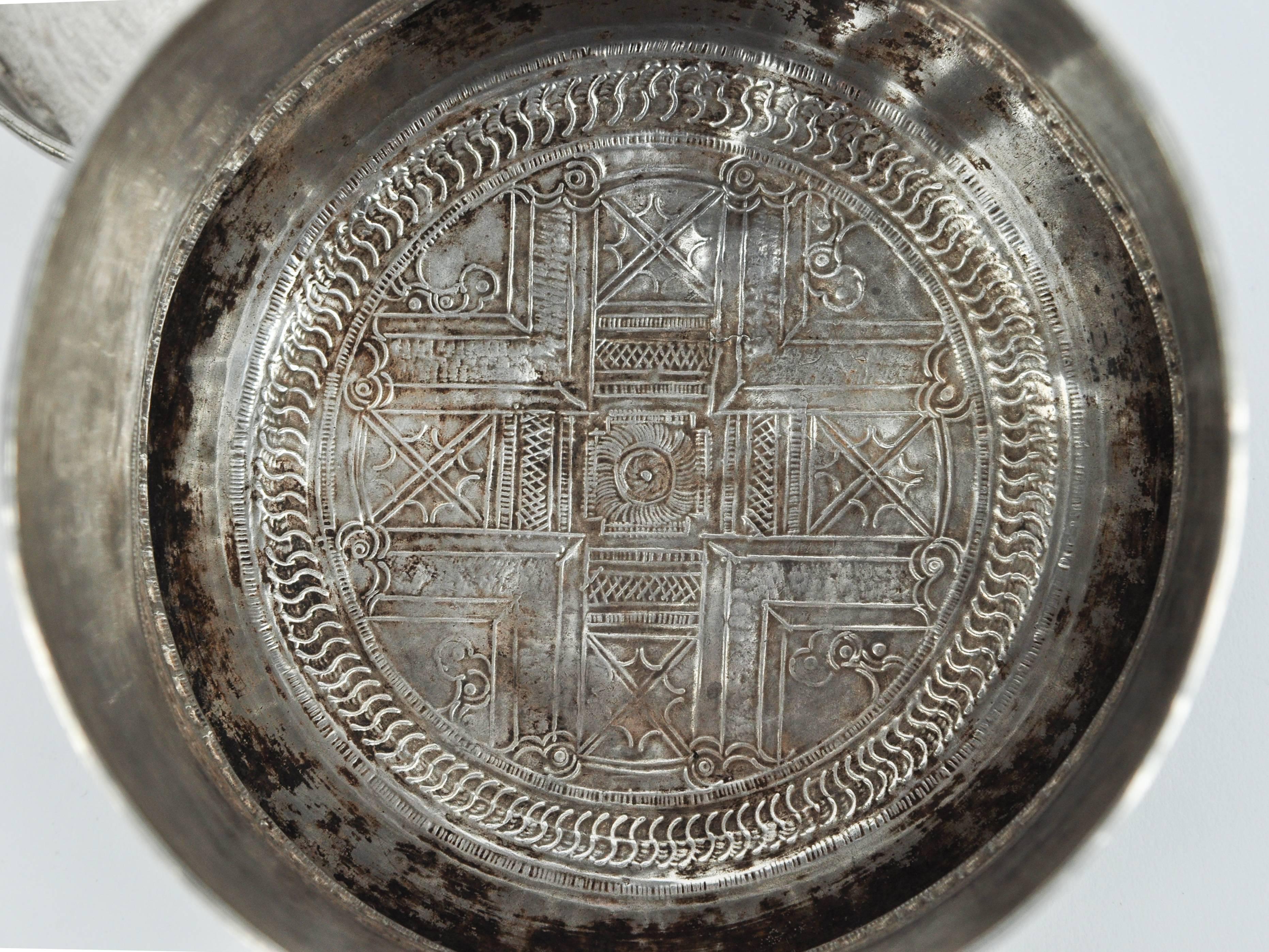 Silver Betel Box / Cannister from Laos, 19th Century, Repousse Work and Chasing 4