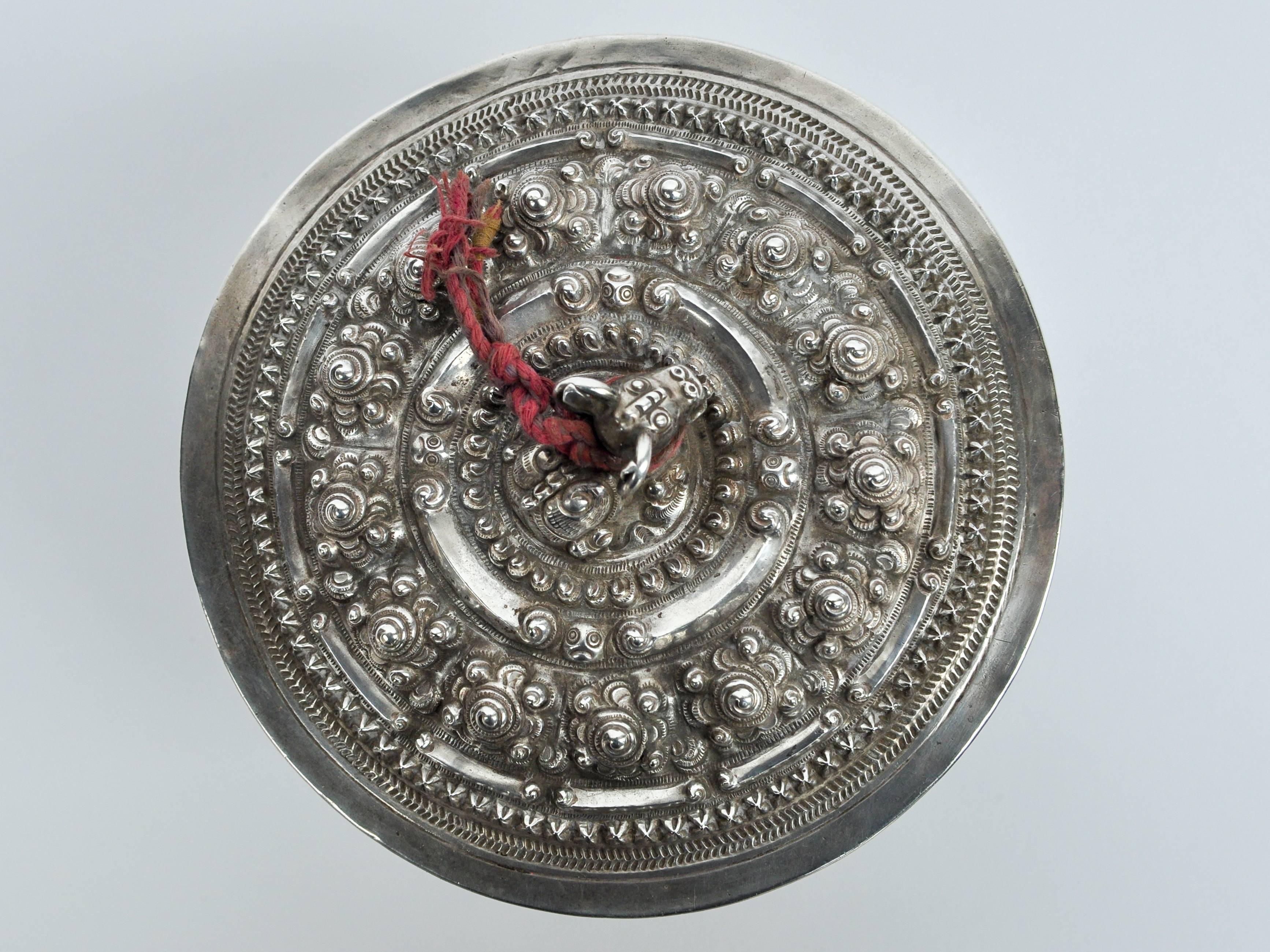 silver betel nut box