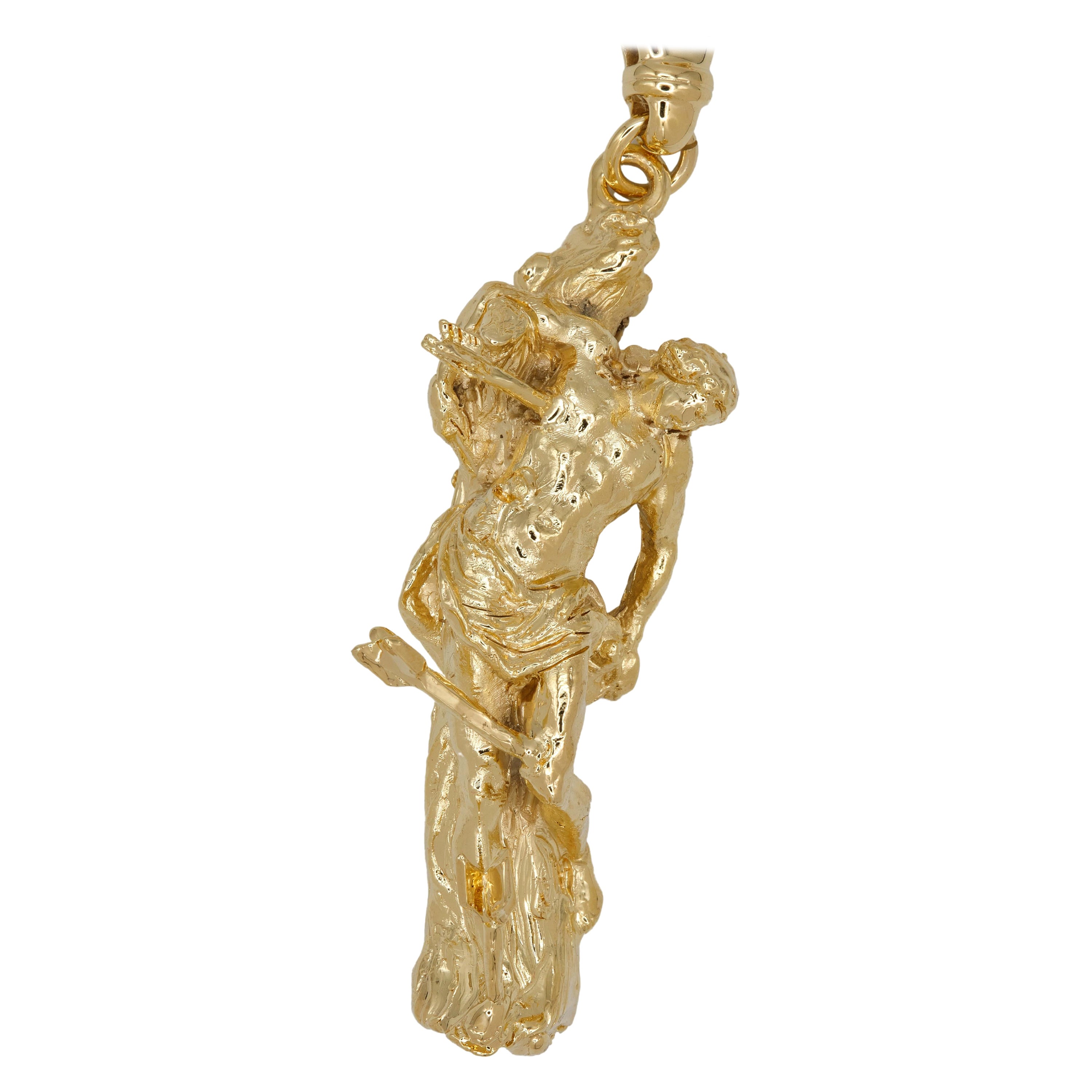 Grand pendentif en argent « Saint Sébastien le Martyre » en vente