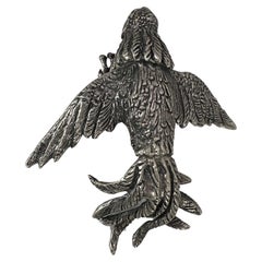 Silver bird statue heavy bird table decoration