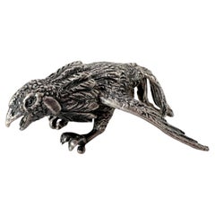 Silver bird statue heavy bird table decoration