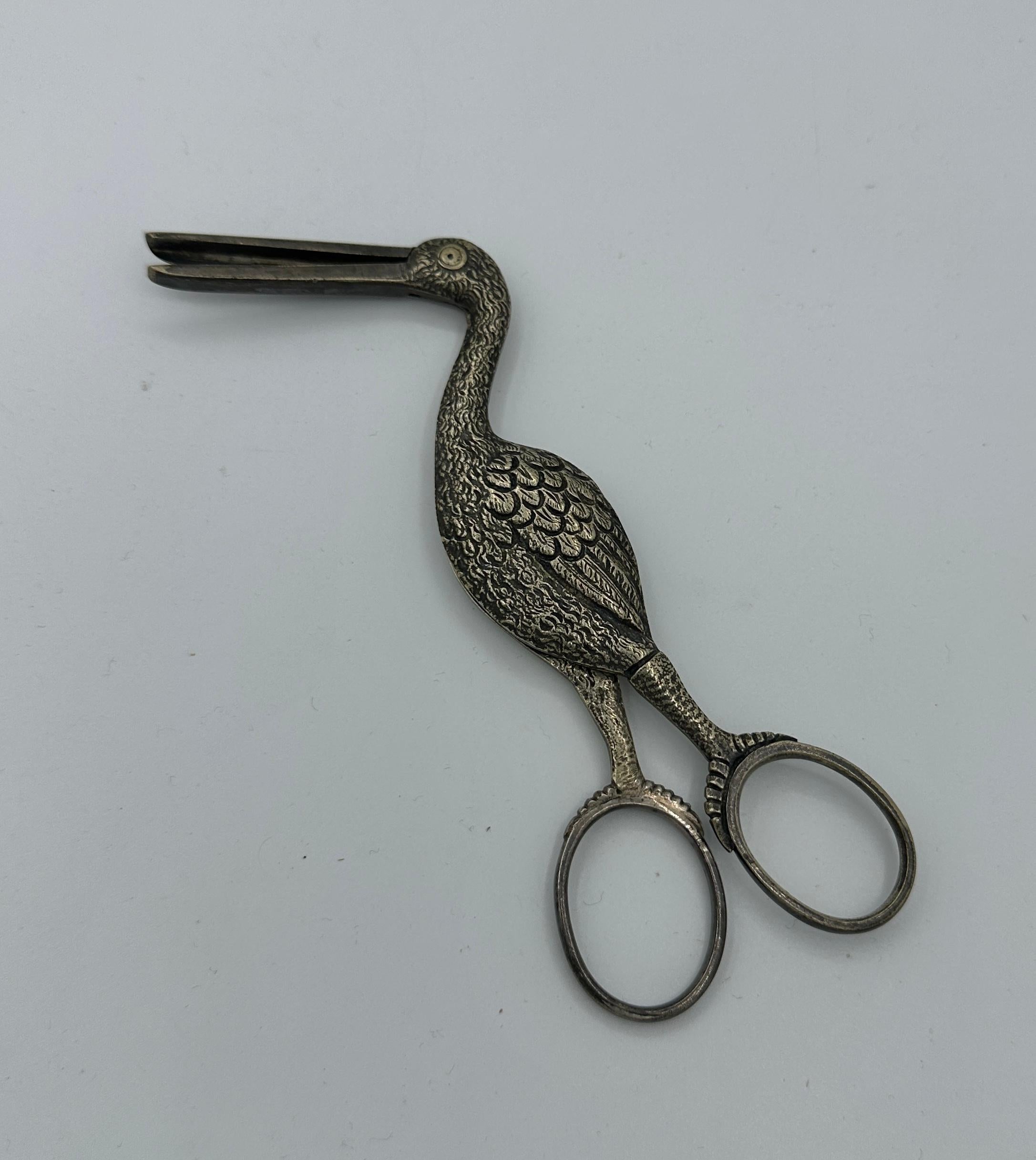Silberner Geburtsstrang Scheren 19. Jahrhundert Baby Geburt Ankündigung Umbilical Clampe im Zustand „Hervorragend“ im Angebot in New York, NY
