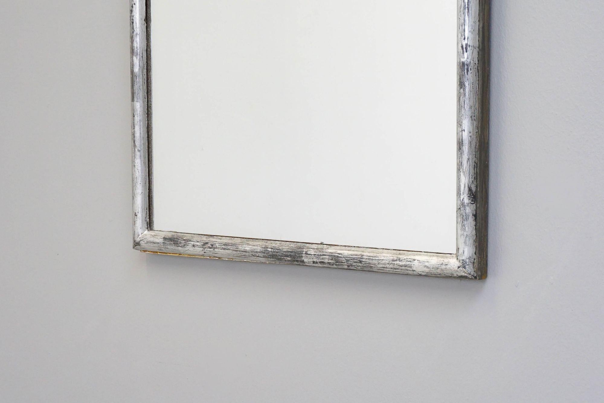 Glass Silver Bistro Mirror For Sale