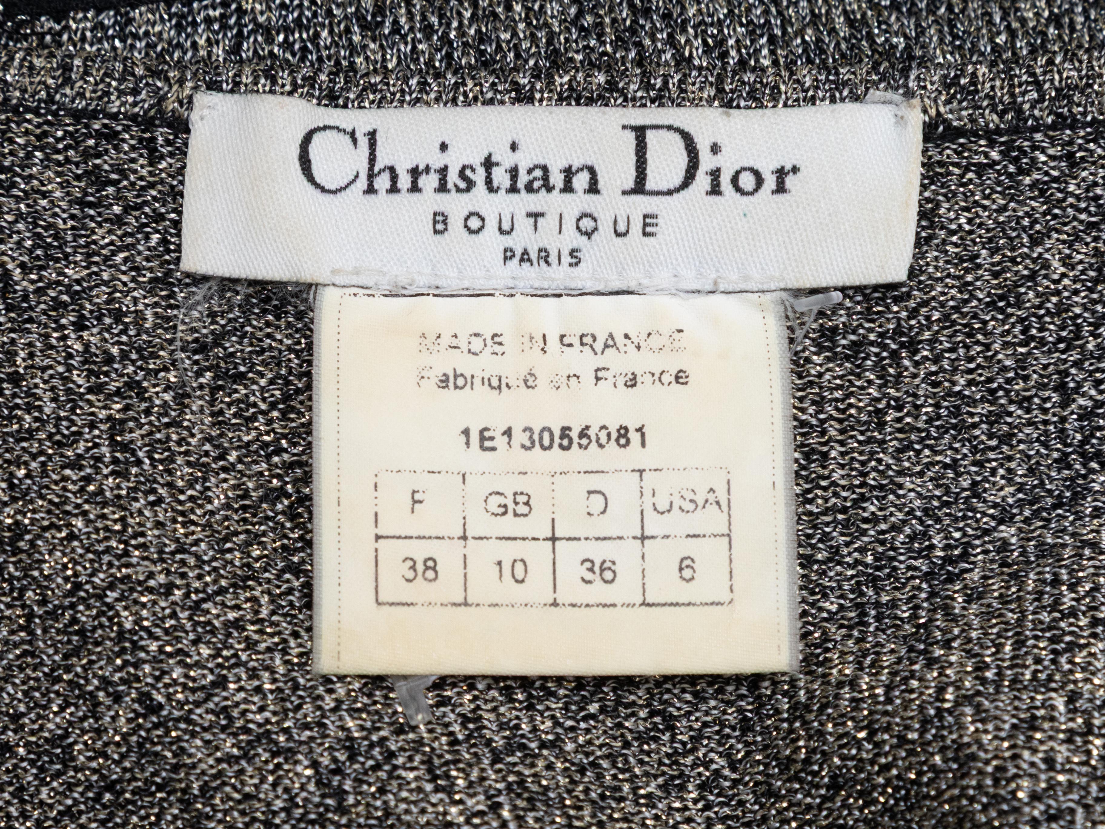 Top sans manches embelli par des fermetures à glissière A Silver & Black Christian Dior Taille FR 38 Pour femmes en vente