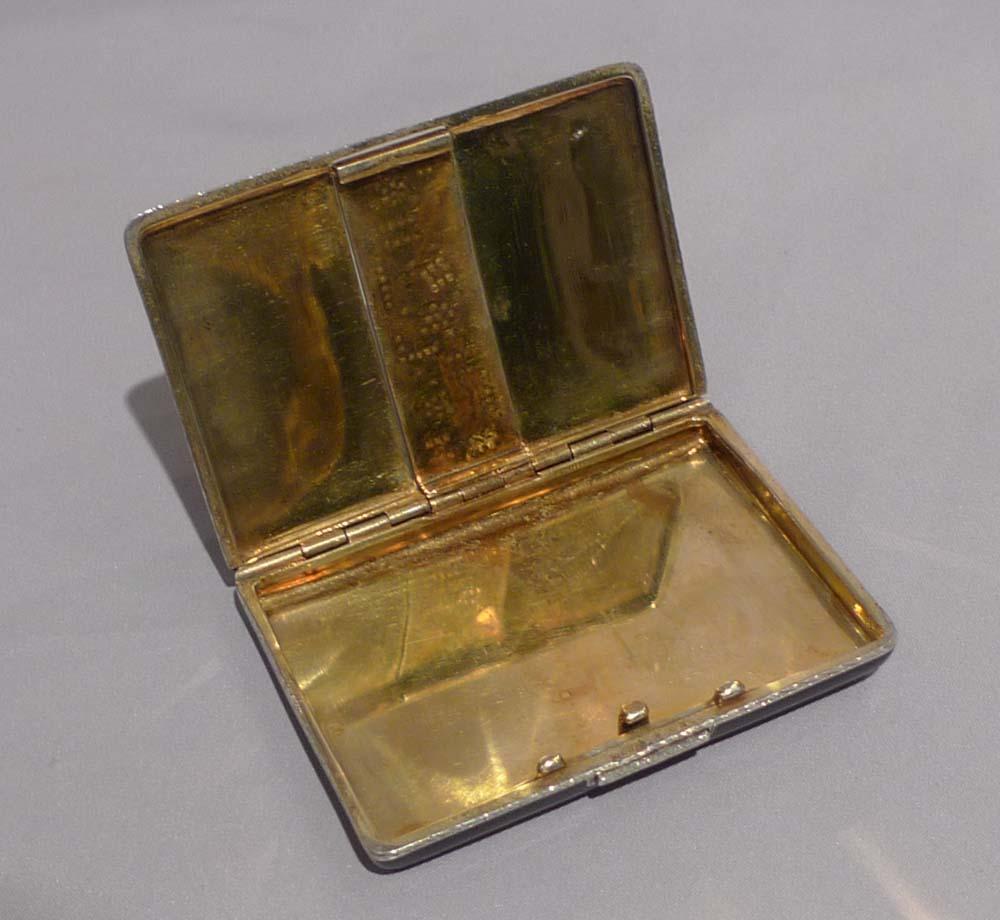 Silver, Black Enamel and Marquesite Card Case In Good Condition For Sale In London, GB