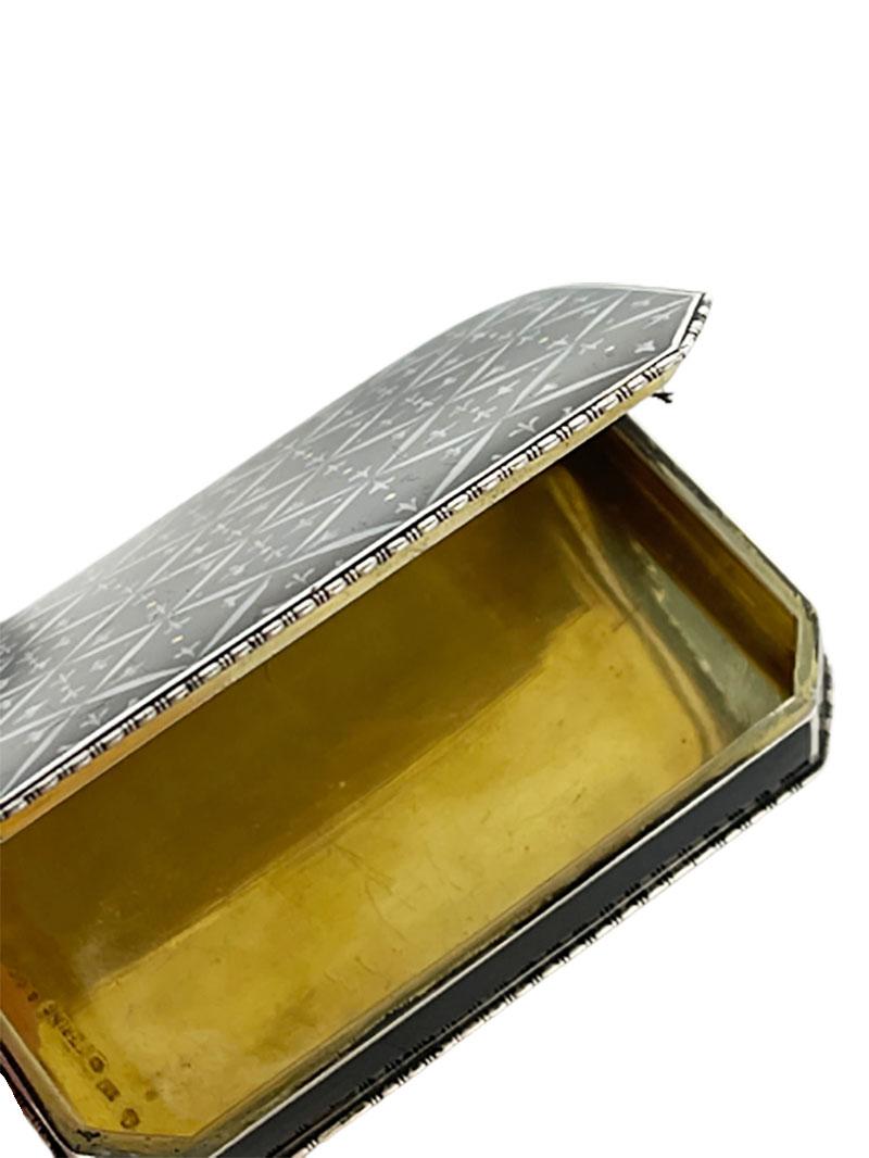 Early 20th Century Silver Black Enameled Box by Leo Wagner, 1921-1922 For Sale