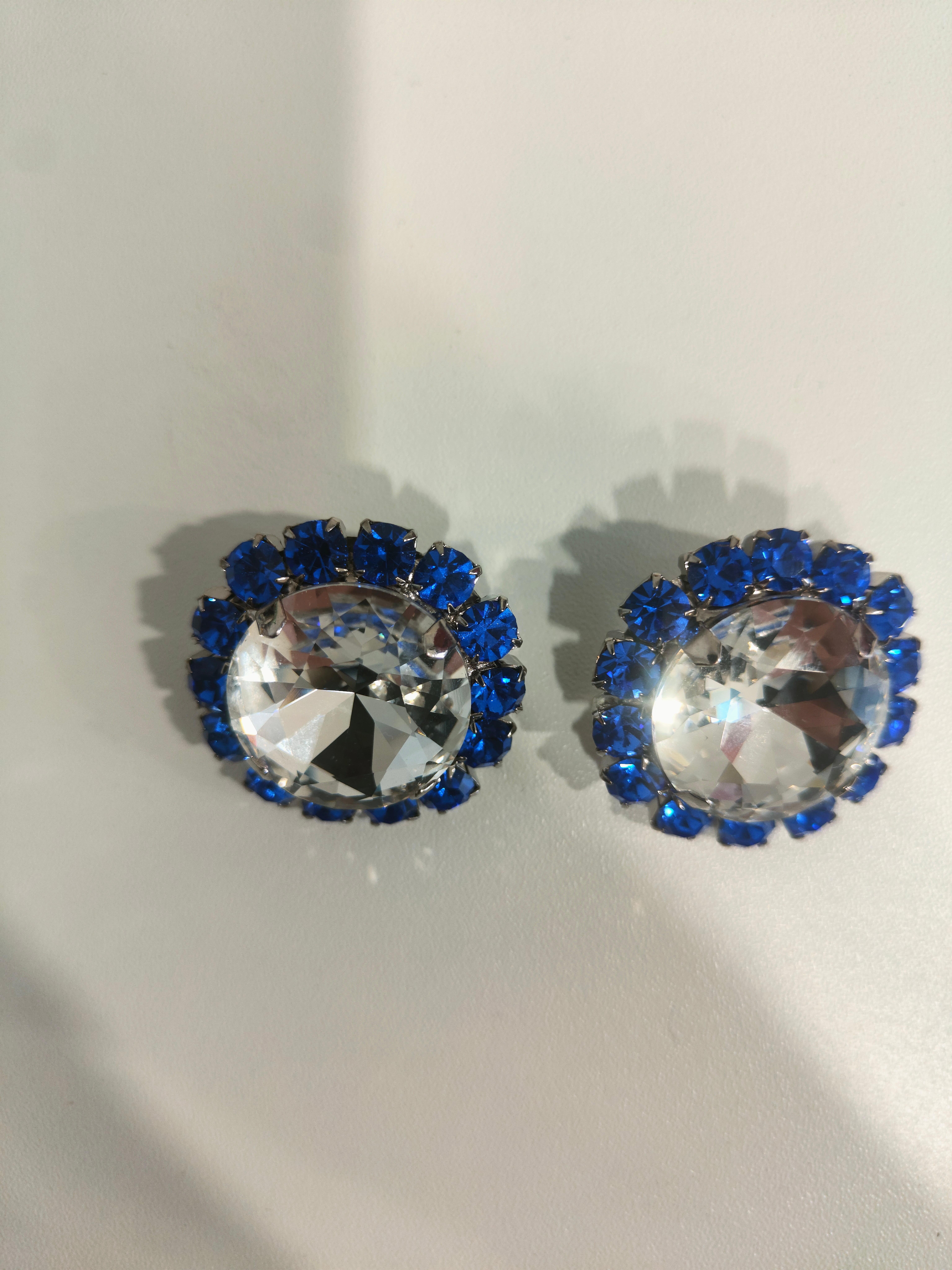 swarovski earrings blue stone