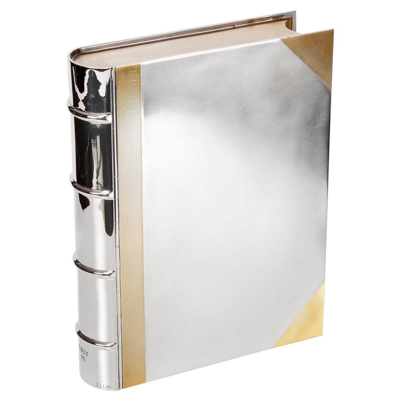 Silver Book-Shaped Cigar Box