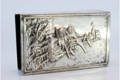 Serre-livres en argent avec caravelle en haut-relief