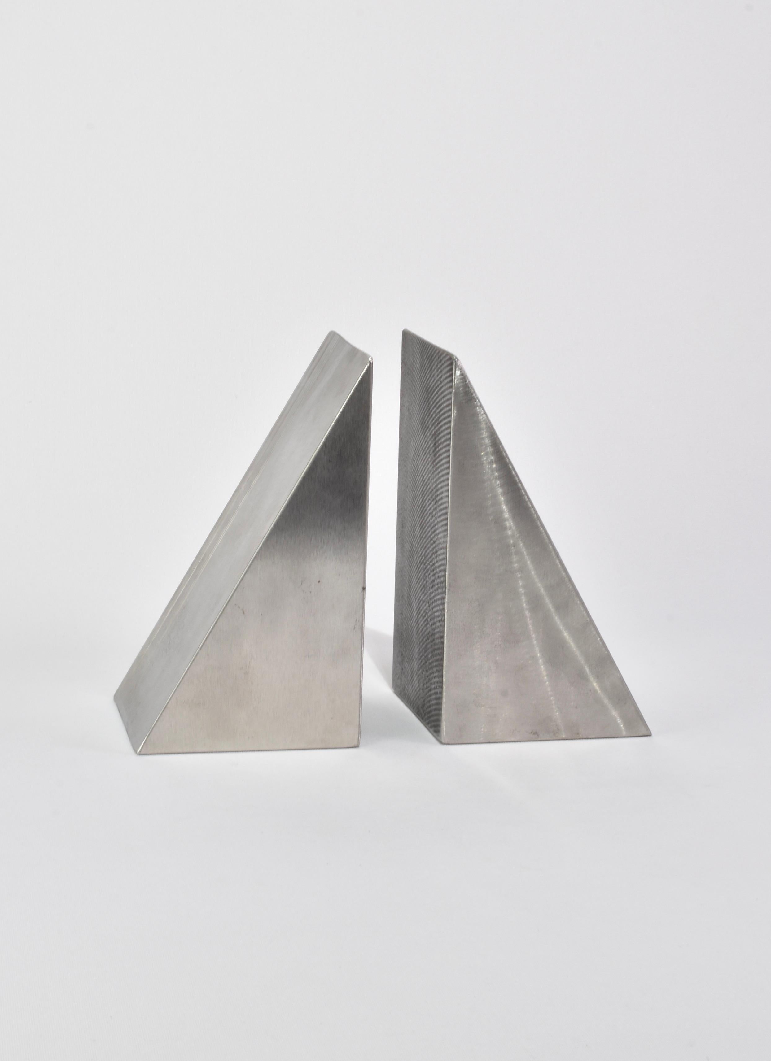 Hand-Crafted Silver Bookends For Sale