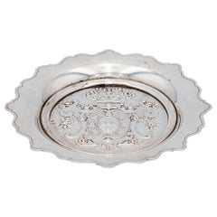 Silver bottle base with Portuguese coat of arms