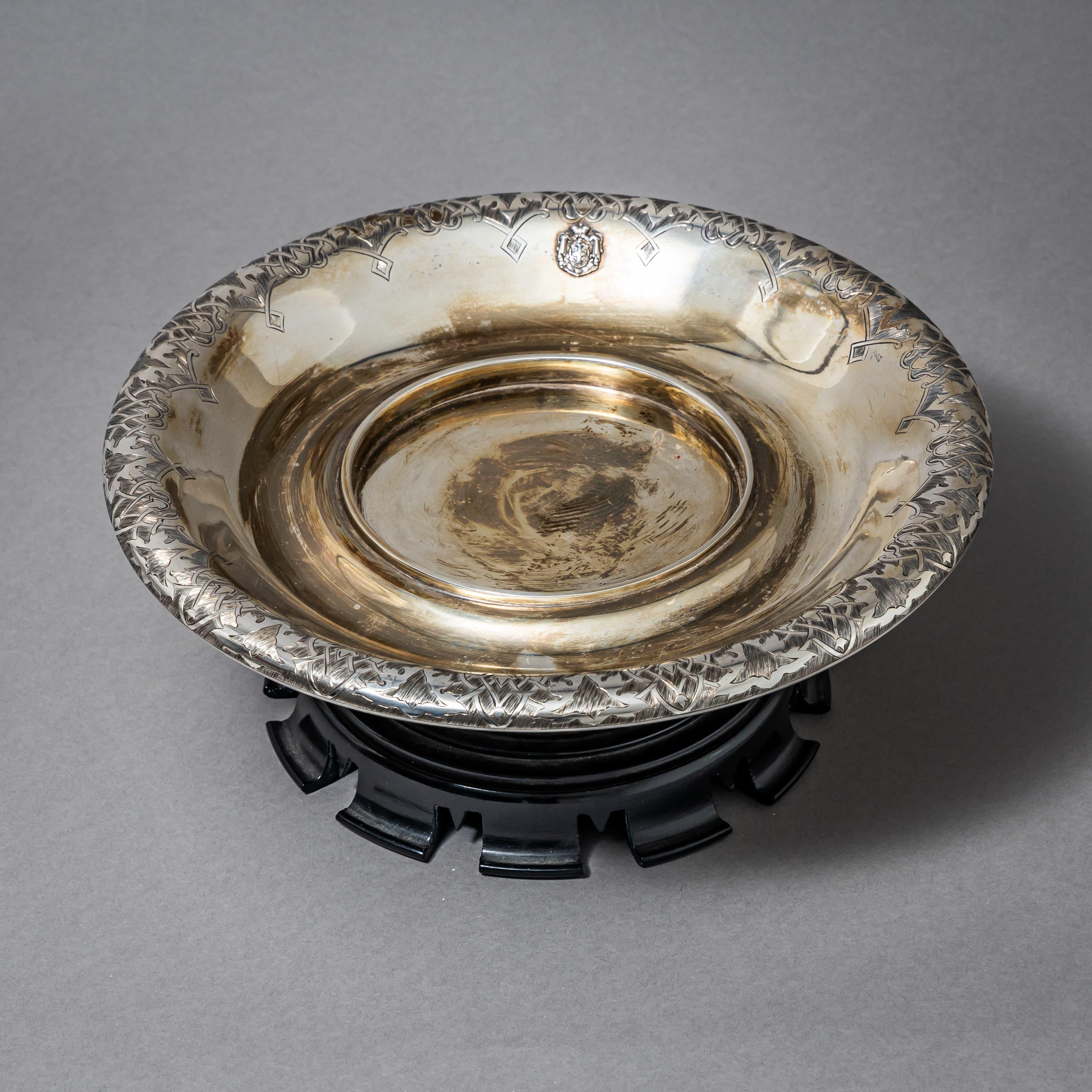 Victorian Silver Bowl by Mayerhofer & Klinkosch, 18 Lot, Vienna 1863 For Sale