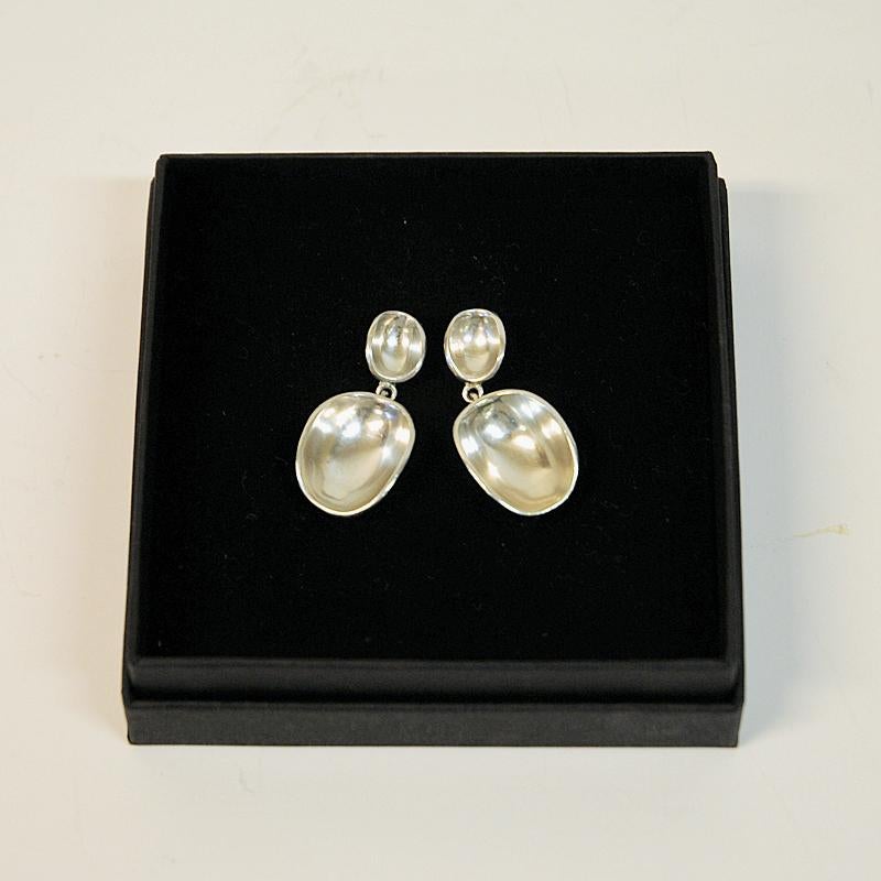 Silver Bowl earrings by Sigurd Persson for Heribert Engelbert AB, Sweden, 1957 3