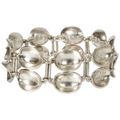 Silver “Bowls” Bracelet by Sigurd Persson for Stigbergt, Sweden, 1955