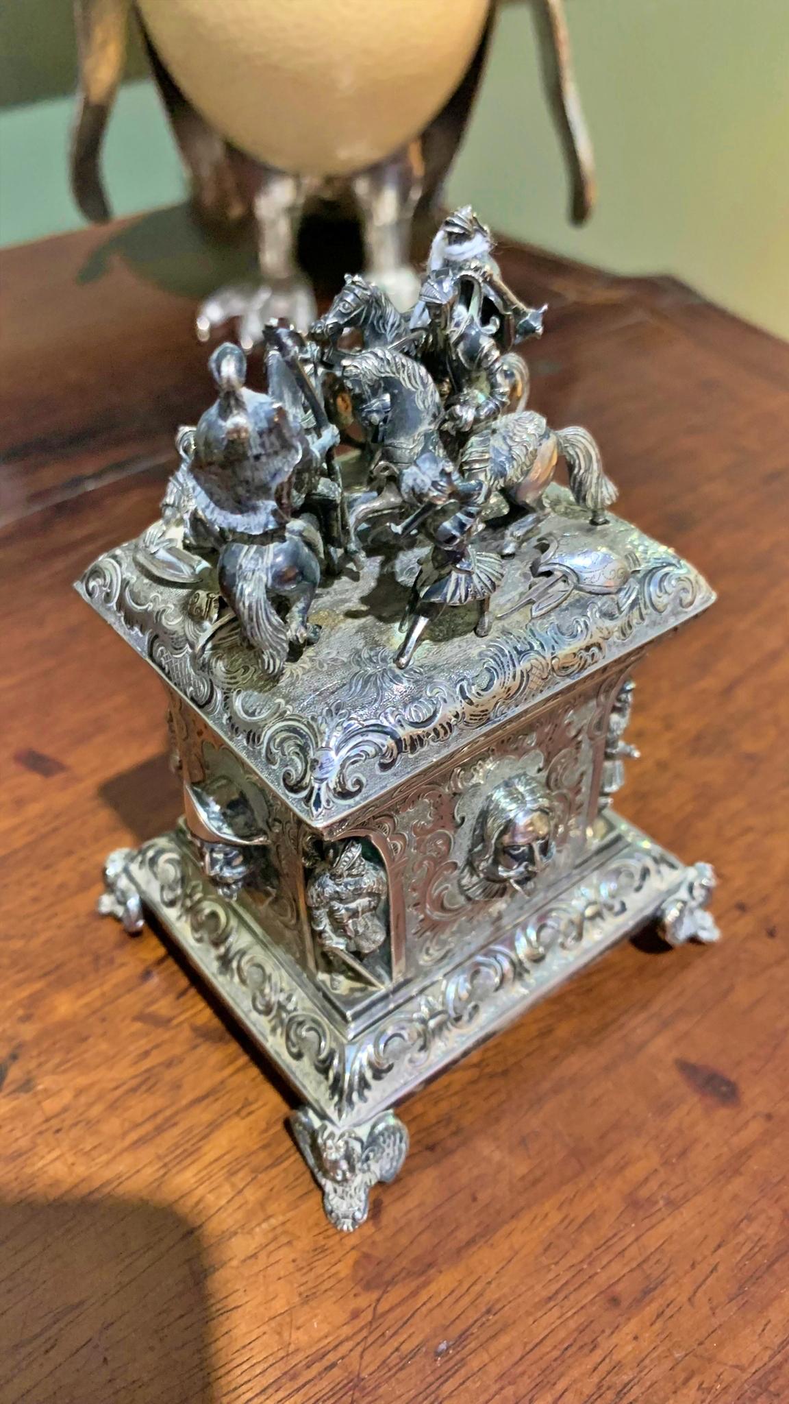 Hand-Crafted Silver Box Austria-Hungary 18th Century For Sale