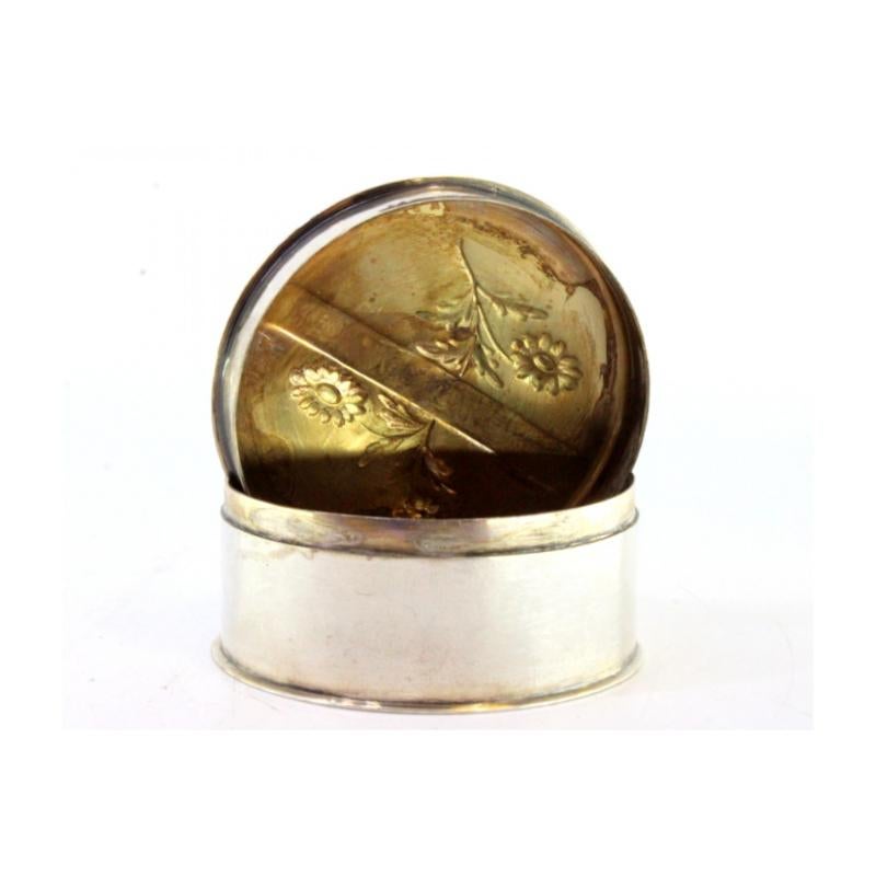 Silver box for pins and needles with marigolds embossed on the removable lid For Sale 2