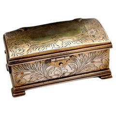 Silver box in the shape of a chest