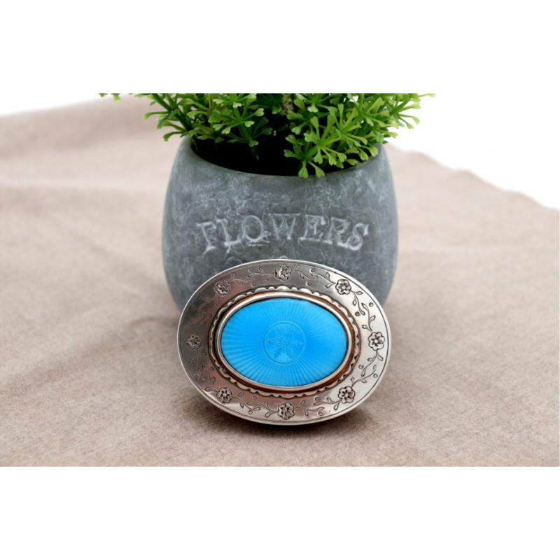 Silver box of elliptical shape For Sale 1