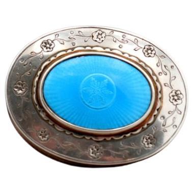 Silver box of elliptical shape For Sale