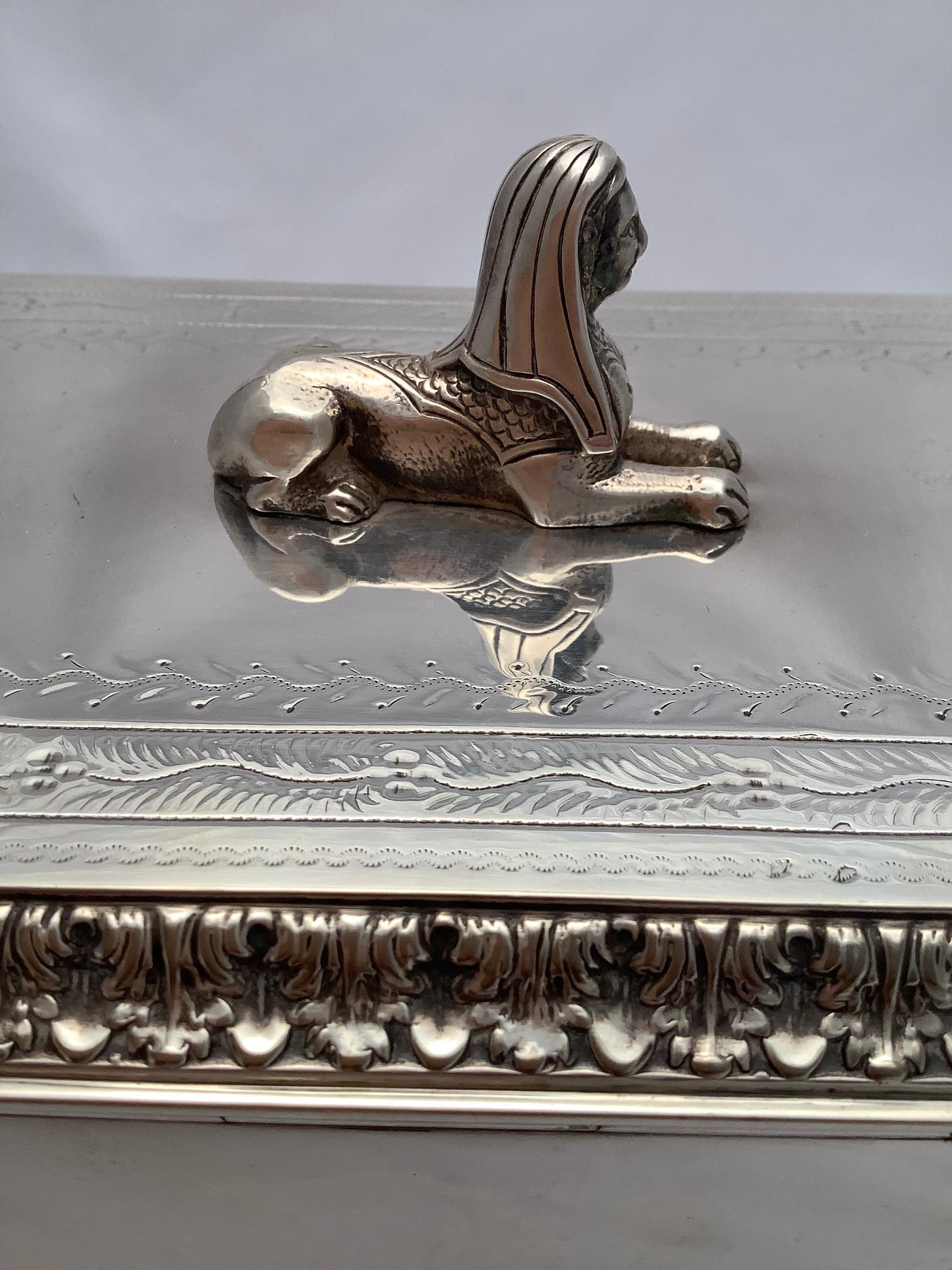 Silver Box with Asian Decorative Engraving 3