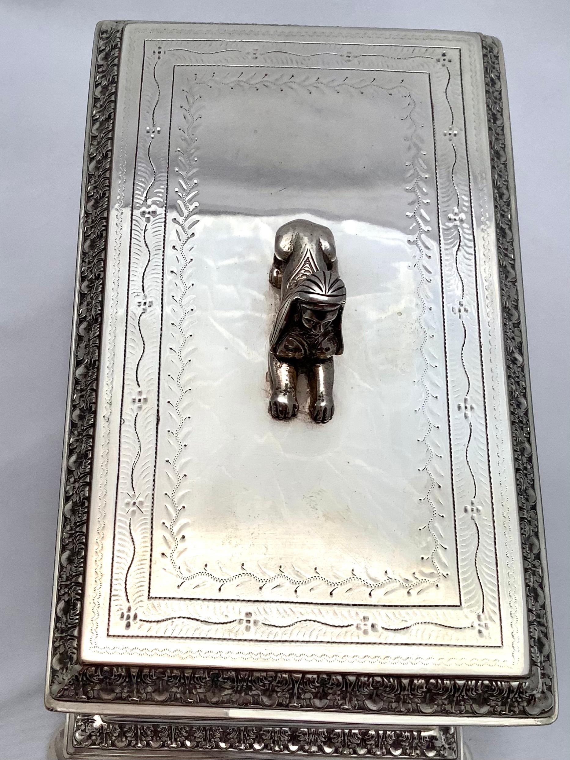 Silver Box with Asian Decorative Engraving 5