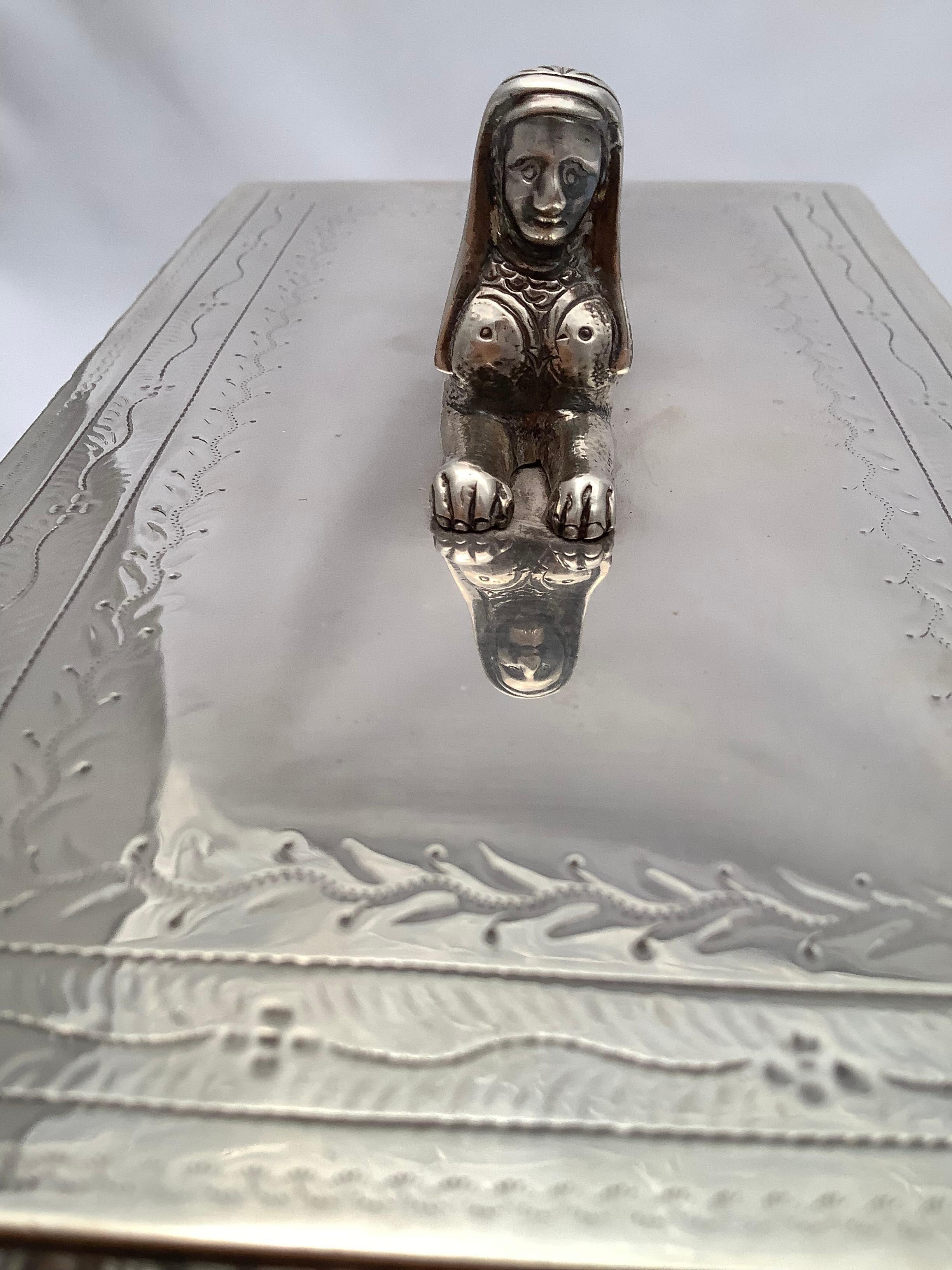 Silver Box with Asian Decorative Engraving 2