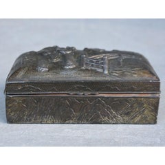 Silver Box with Indian Elephants, Late 19th Century