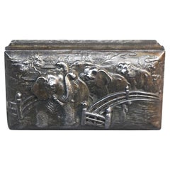 Silver Box with Indian Elephants, Late 19th Century