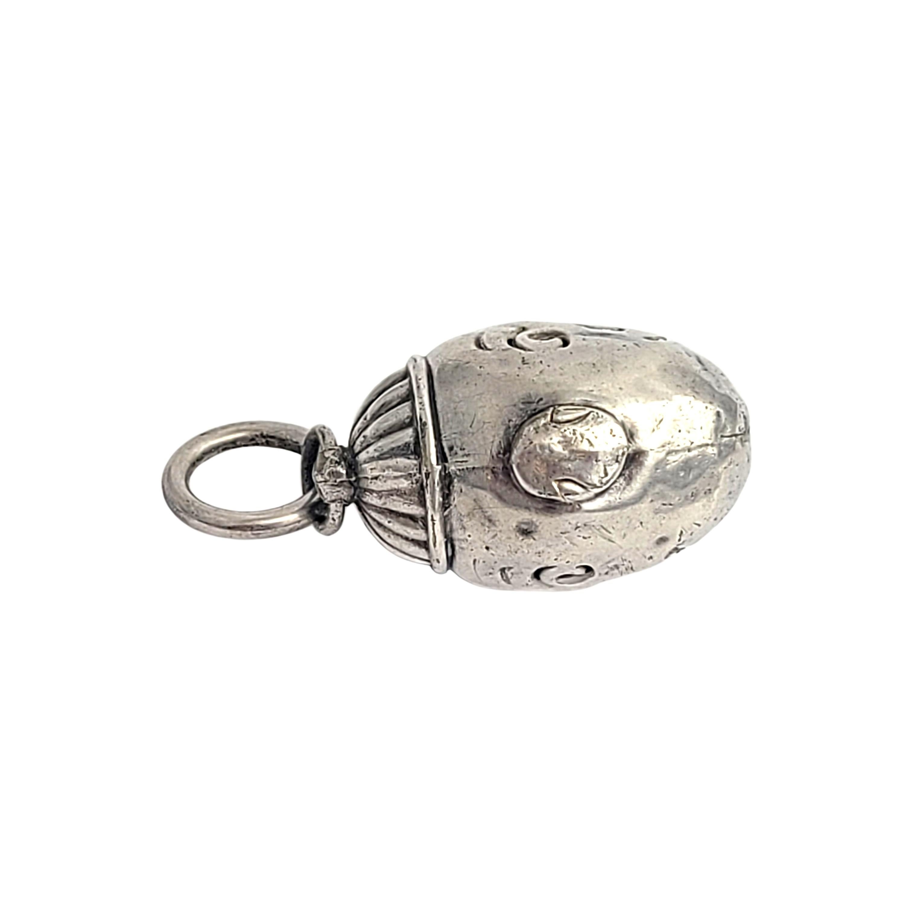 Women's or Men's Silver Boy Head Rattle/Bell Charm For Sale