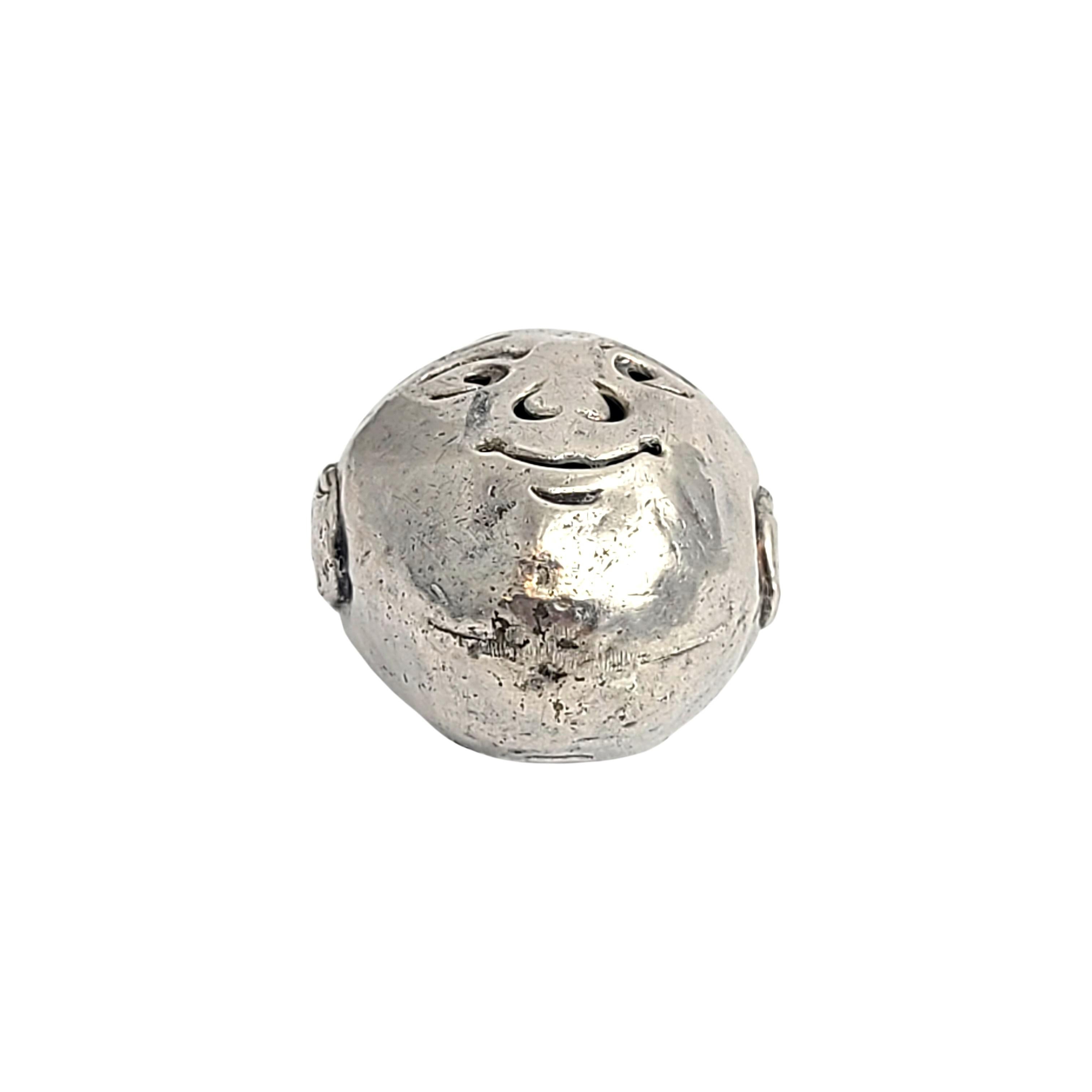Silver Boy Head Rattle/Bell Charm For Sale 1