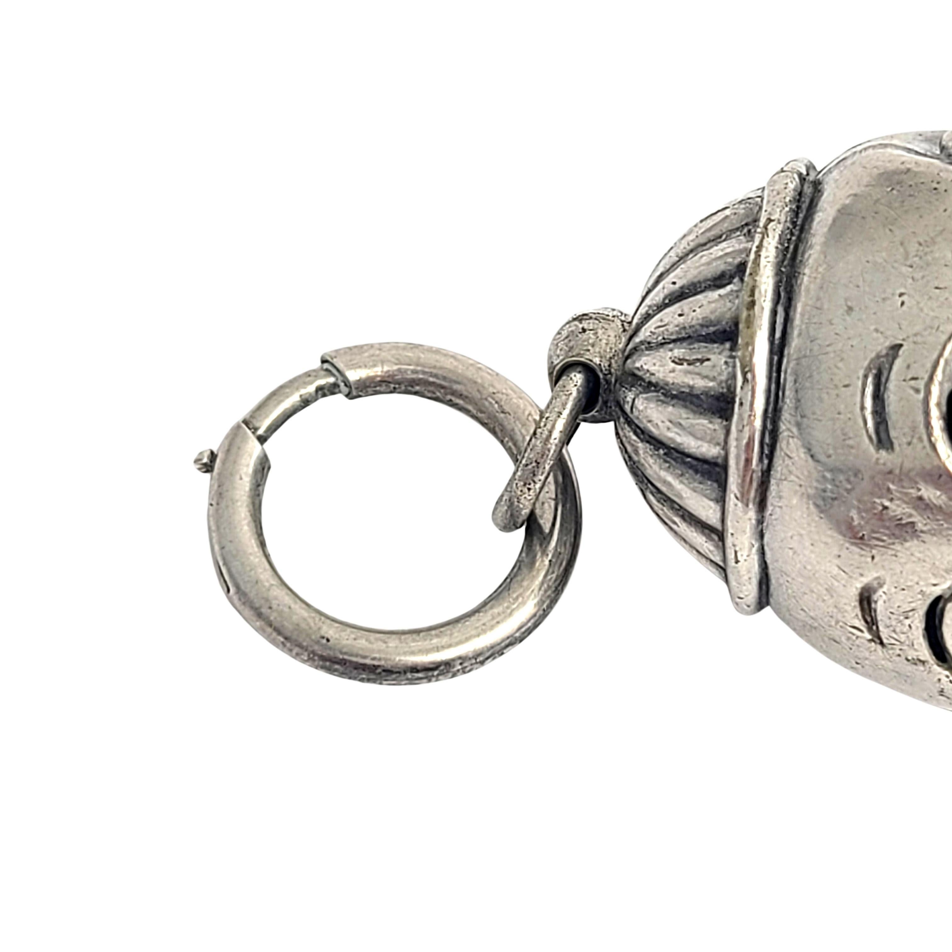 Silver Boy Head Rattle/Bell Charm For Sale 3