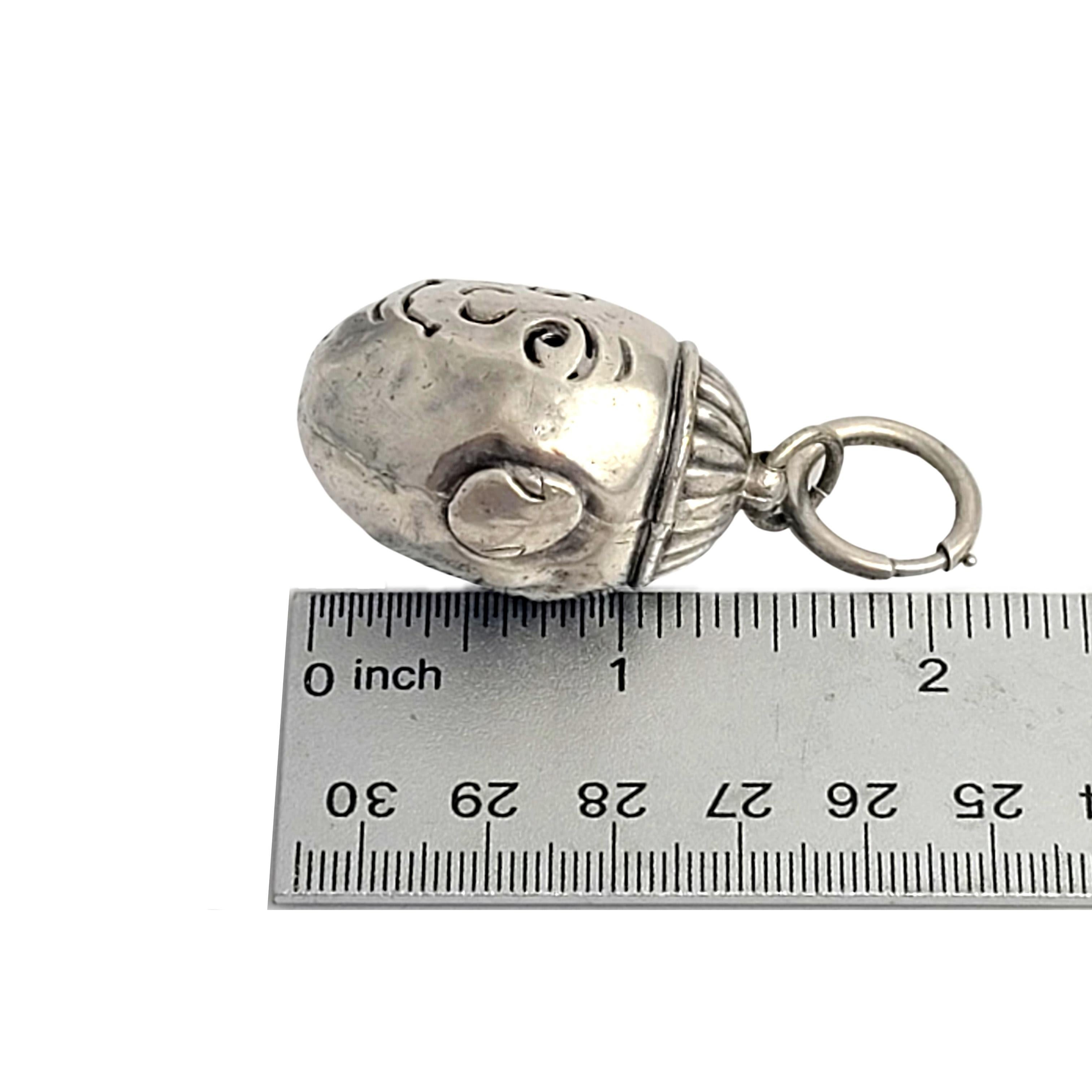 Silver Boy Head Rattle/Bell Charm For Sale 4